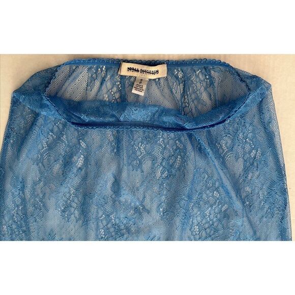 Urban Outfitters Women Sz Small Blue Mesh Lace Maxi Skirt Cover Up - Picture 3 of 10